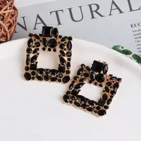 Geometric Diamond Full Diamond Earrings Female Retro Stud Earrings Ear Jewelry main image 4