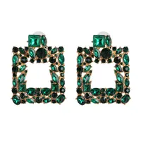 Geometric Diamond Full Diamond Earrings Female Retro Stud Earrings Ear Jewelry sku image 1