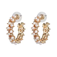 Geometric Earrings Pearl Alloy Diamond Earrings sku image 3