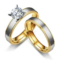 Couple-style Rhinestone Stainless Steel Rings Tp190418118098 main image 1