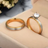 Couple-style Rhinestone Stainless Steel Rings Tp190418118098 main image 5