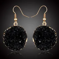 Womens Round Plastic  Resin Imitation Natural Stone Round  Earrings Go190430120011 main image 4