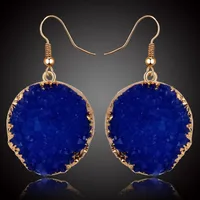 Womens Round Plastic  Resin Imitation Natural Stone Round  Earrings Go190430120011 main image 5