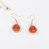 Womens Round Plastic  Resin Imitation Natural Stone Round  Earrings Go190430120011 main image 6