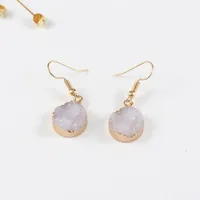 Womens Round Plastic  Resin Imitation Natural Stone Round  Earrings Go190430120011 main image 10