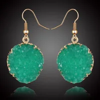 Womens Round Plastic  Resin Imitation Natural Stone Round  Earrings Go190430120011 main image 14