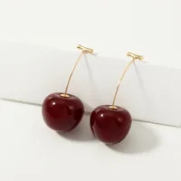Womens Cherry Sweet And Cute Resin Earrings Nhnz122016 sku image 1