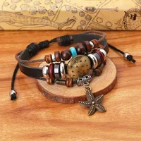 Fashionable Versatile Beaded Leather Bracelets &amp; Bangles Nhpk124869 main image 2