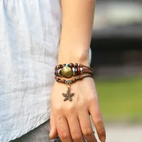 Fashionable Versatile Beaded Leather Bracelets &amp; Bangles Nhpk124869 main image 3