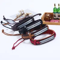 Unisex Geometric Leather English Letter Weaving  Bracelets &amp; Bangles Nhpk120782 main image 2