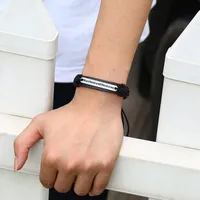 Unisex Geometric Leather English Letter Weaving  Bracelets &amp; Bangles Nhpk120782 main image 3