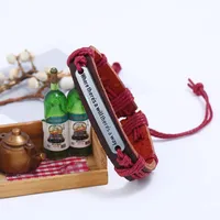 Unisex Geometric Leather English Letter Weaving  Bracelets &amp; Bangles Nhpk120782 main image 4