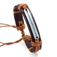 Unisex Geometric Leather English Letter Weaving  Bracelets &amp; Bangles Nhpk120782 main image 6