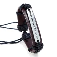 Unisex Geometric Leather English Letter Weaving  Bracelets &amp; Bangles Nhpk120782 main image 8