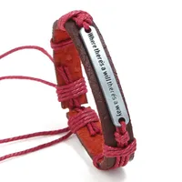 Unisex Geometric Leather English Letter Weaving  Bracelets &amp; Bangles Nhpk120782 sku image 4