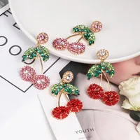 Womens Cherry Rhinestone Alloy Earrings Nhjj126368 main image 1