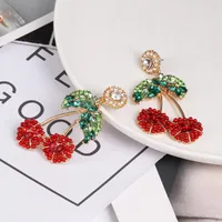 Womens Cherry Rhinestone Alloy Earrings Nhjj126368 main image 4