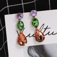 Womens Drop Shaped Rhinestone Alloy Earrings Nhjj138015 main image 1