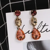 Womens Drop Shaped Rhinestone Alloy Earrings Nhjj138015 main image 2