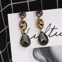 Womens Drop Shaped Rhinestone Alloy Earrings Nhjj138015 main image 3