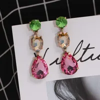 Womens Drop Shaped Rhinestone Alloy Earrings Nhjj138015 main image 4