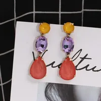 Womens Drop Shaped Rhinestone Alloy Earrings Nhjj138015 main image 5