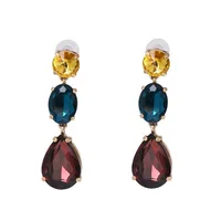 Womens Drop Shaped Rhinestone Alloy Earrings Nhjj138015 main image 8