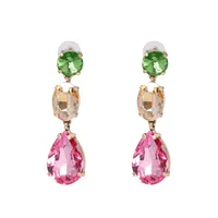 Womens Drop Shaped Rhinestone Alloy Earrings Nhjj138015 main image 10