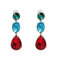 Womens Drop Shaped Rhinestone Alloy Earrings Nhjj138015 main image 11