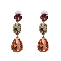 Womens Drop Shaped Rhinestone Alloy Earrings Nhjj138015 main image 12