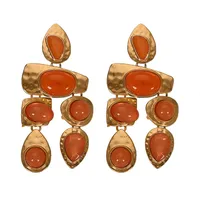 Exaggerated Gemstones, Wild Irregular Earrings Nhjq131735 sku image 2
