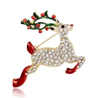 Cute Christmas Studded Sika Deer Brooch Nhdr142884 main image 1