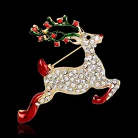 Cute Christmas Studded Sika Deer Brooch Nhdr142884 main image 2
