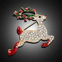 Cute Christmas Studded Sika Deer Brooch Nhdr142884 main image 3