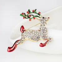 Cute Christmas Studded Sika Deer Brooch Nhdr142884 main image 4