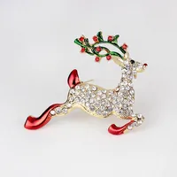 Cute Christmas Studded Sika Deer Brooch Nhdr142884 main image 5