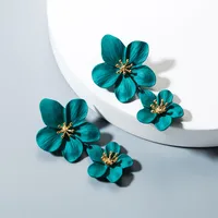 Fashion Double Flower Earrings Nhln143521 main image 1
