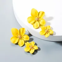 Fashion Double Flower Earrings Nhln143521 main image 2