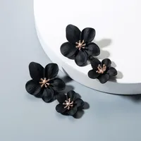 Fashion Double Flower Earrings Nhln143521 main image 3