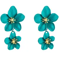 Fashion Double Flower Earrings Nhln143521 main image 5