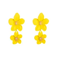 Fashion Double Flower Earrings Nhln143521 main image 7
