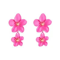 Fashion Double Flower Earrings Nhln143521 main image 9