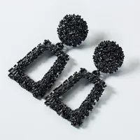 Retro Geometric Stoving Varnish Alloy Artificial Gemstones Earrings main image 2