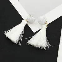 New Button Black And White Tassel Earrings Nhdp145166 main image 6
