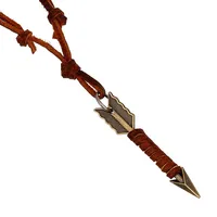 An Arrow Wearing A Vintage Top Layer Cowhide Necklace Nhpk145673 main image 1