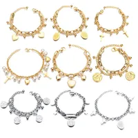 Fashion Geometric 304 Stainless Steel 18K Gold Plated No Inlaid Bracelets In Bulk main image 1