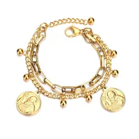 Fashion Geometric 304 Stainless Steel 18K Gold Plated No Inlaid Bracelets In Bulk main image 4