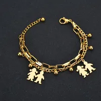 Fashion Geometric 304 Stainless Steel 18K Gold Plated No Inlaid Bracelets In Bulk main image 7