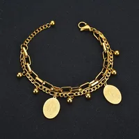 Fashion Geometric 304 Stainless Steel 18K Gold Plated No Inlaid Bracelets In Bulk main image 10
