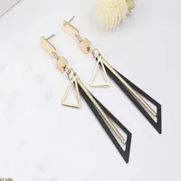 Simple Long Triangle Alloy Earrings Nhpf147183 main image 3